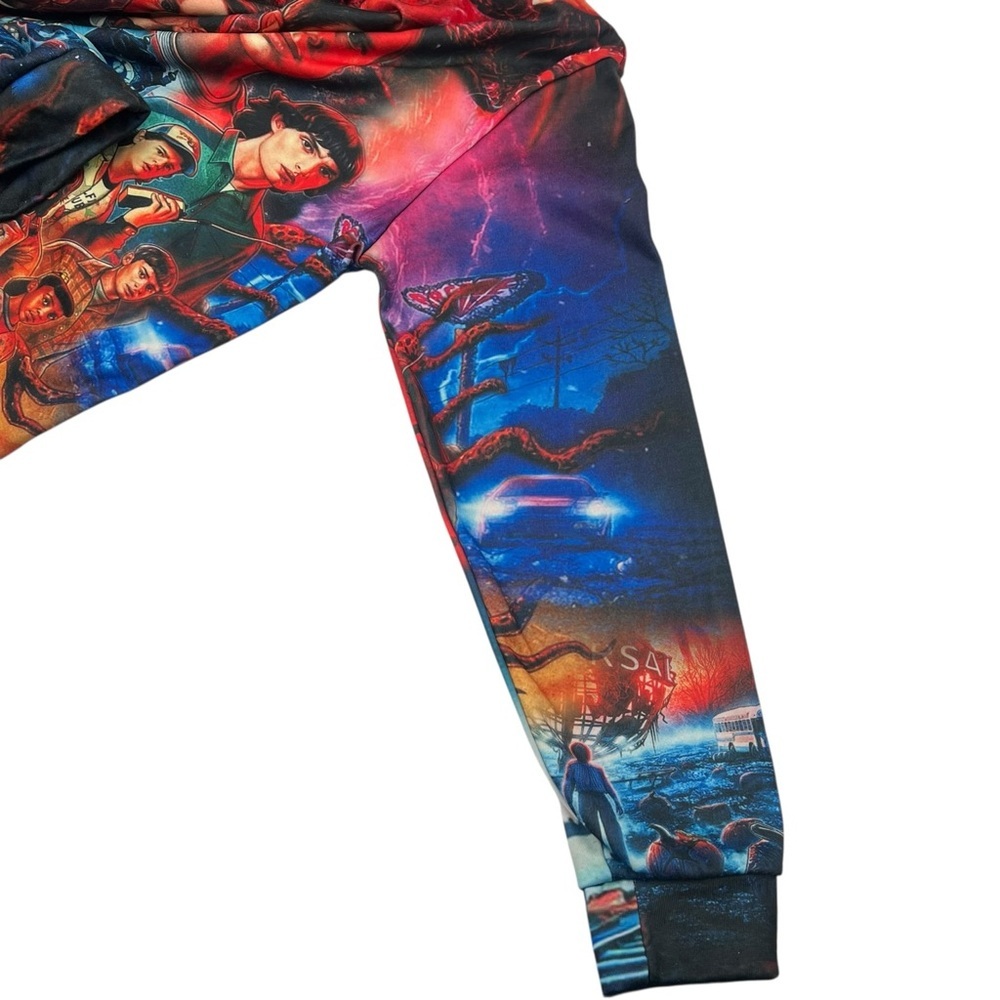Stranger Things 3 Eleven Retro 80s All Over Print Unisex Hoodie Mens Large Style - Picture 7 of 8